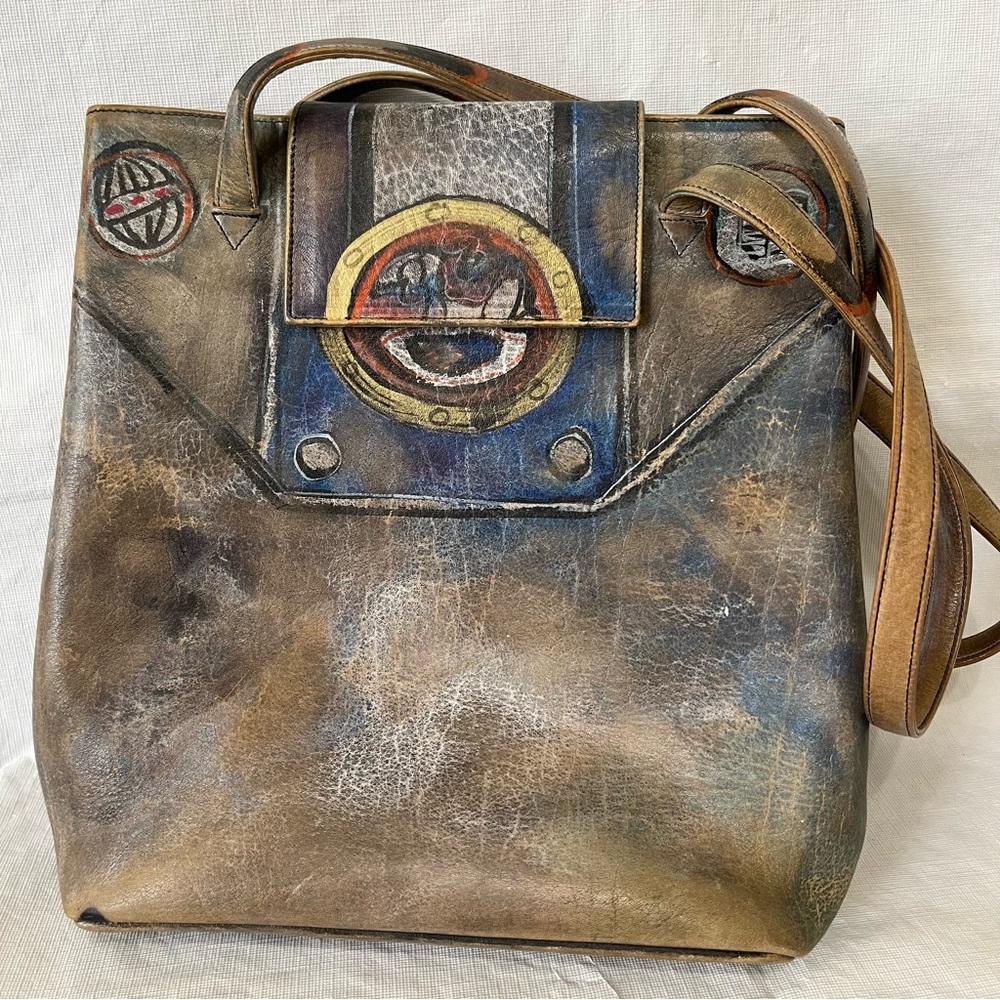 Jane Yoo Wearable Art Leather Shoulder Bag